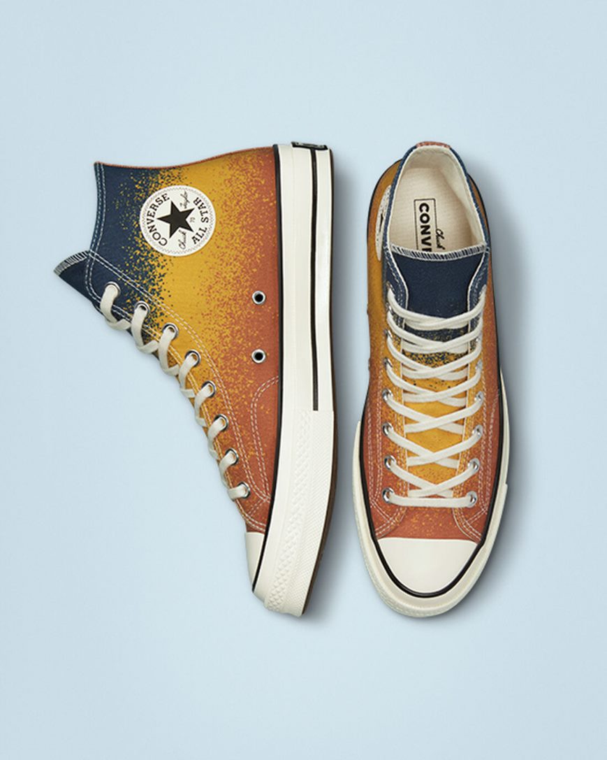 Tenisi Inalti Barbati Converse Chuck 70 Scatter Dye Aurii | RO REUTD130